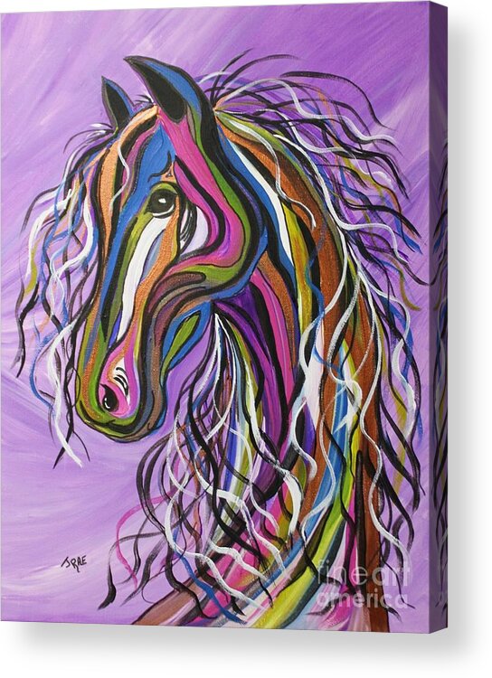Horse Acrylic Print featuring the painting Crazy Horse by Janice Pariza
