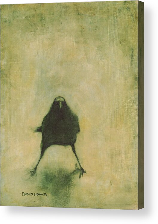 Crow Acrylic Print featuring the painting Crow 6 by David Ladmore