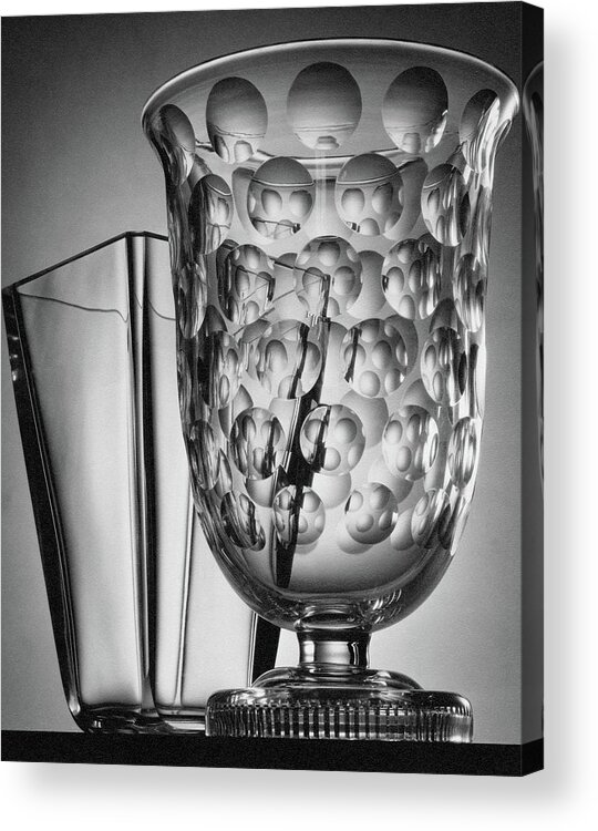 Home Accessories Acrylic Print featuring the photograph Crystal Vases From Steuben by Peter Nyholm
