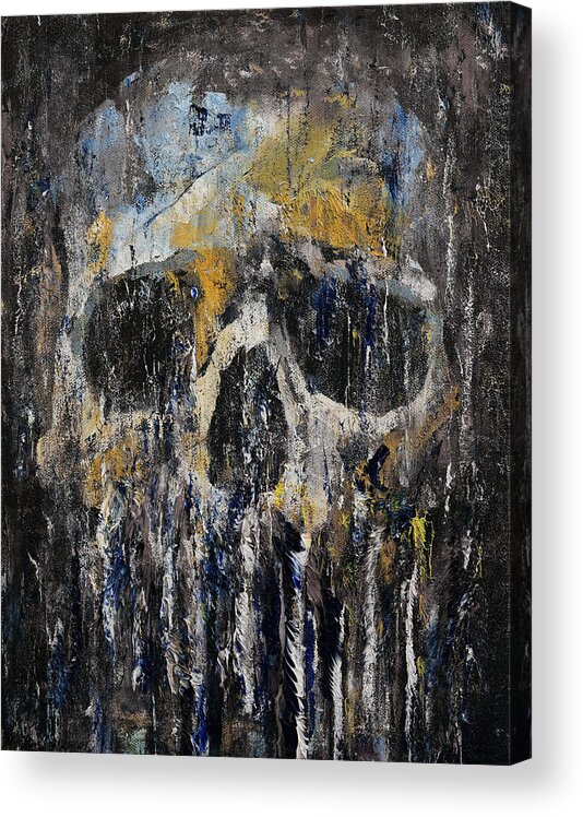 Cthulhu Acrylic Print featuring the painting Cthulhu Skull by Michael Creese