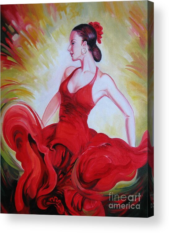 Woman Acrylic Print featuring the painting Dance by Elena Oleniuc