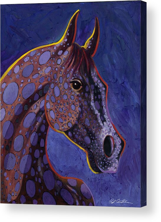 Horse Art Acrylic Print featuring the painting Dapple Grey by Bob Coonts