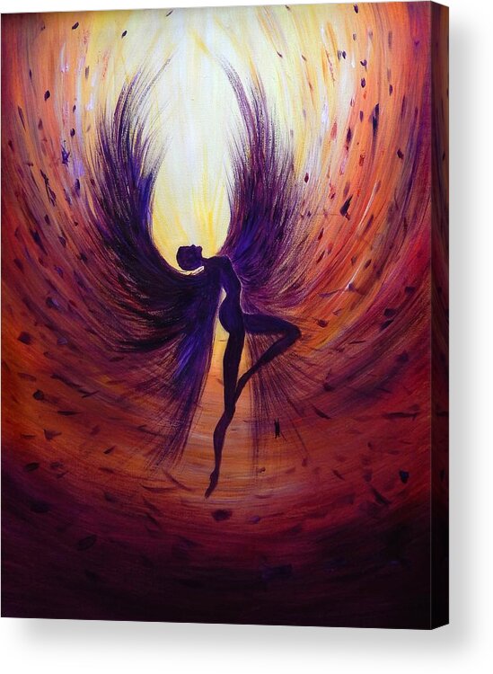 Light Acrylic Print featuring the painting Dark Angel by Lilia D