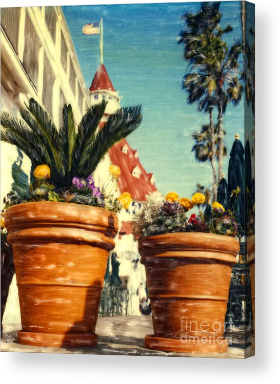 Del Flower Pots Acrylic Print featuring the photograph Del Flowers - V by Glenn McNary