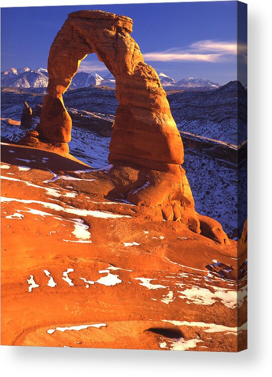 Arch Acrylic Print featuring the photograph Delicate Arch Sunset by Ray Mathis