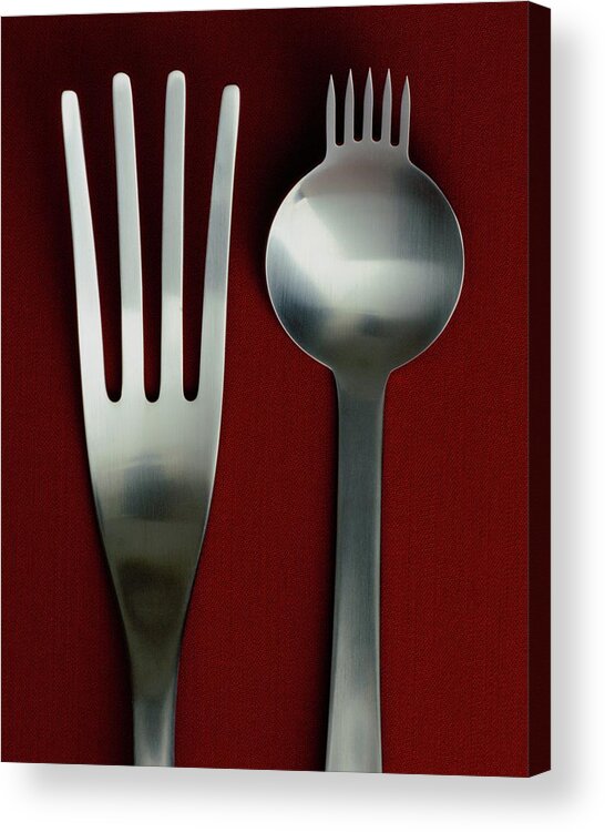 Kitchen Acrylic Print featuring the photograph Designer Cutlery by Romulo Yanes