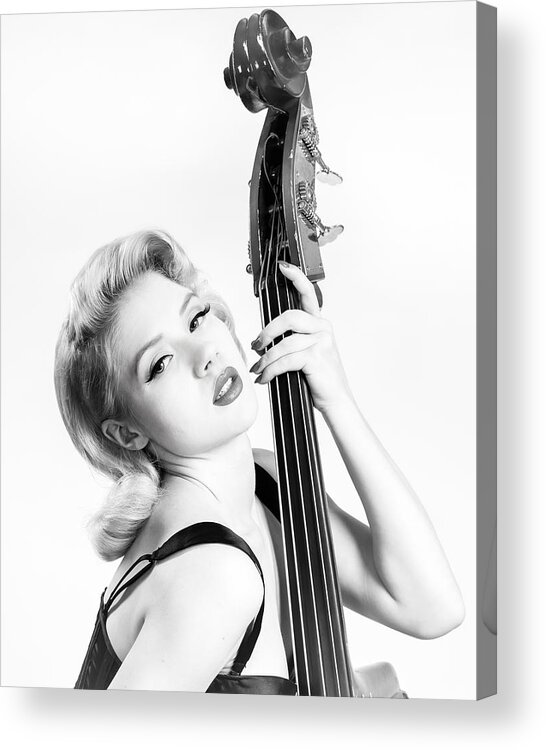 Pinup Acrylic Print featuring the photograph Doghouse Portrait of Mosh - Double Bass by Gary Heller