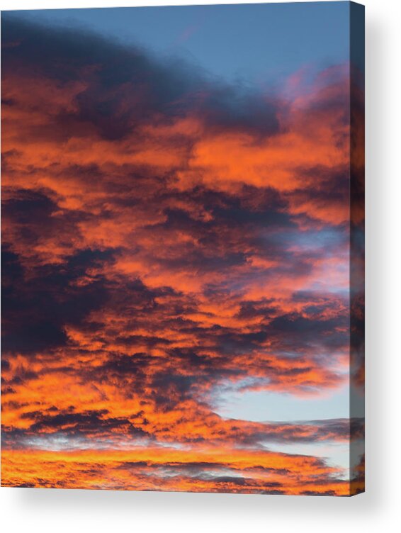 Dramatic Sunset And Colorful Clouds Acrylic Print By Adventure Photo