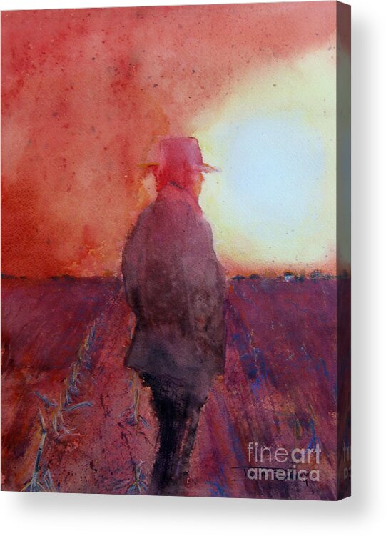 Farm Acrylic Print featuring the mixed media Drought by Trish Emery