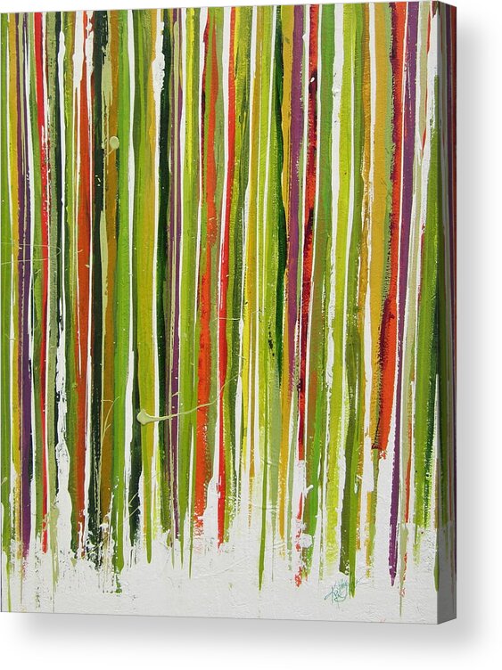 Abstract Acrylic Print featuring the painting D.S. Color Band Skinny by Kathy Sheeran