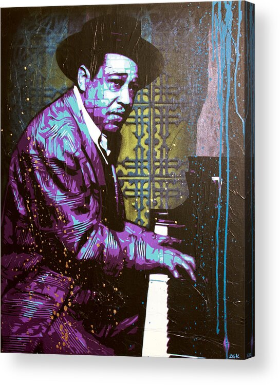 Duke Ellington Acrylic Print featuring the painting Duke by Bobby Zeik