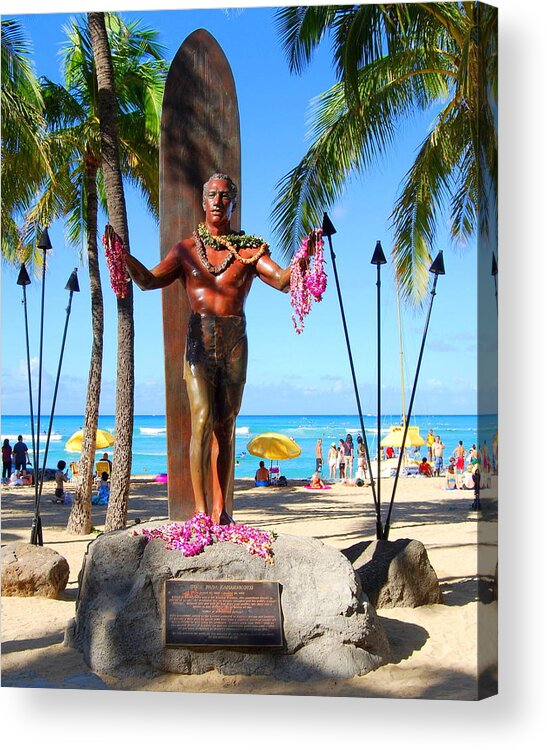 Hawaii Acrylic Print featuring the photograph Duke Kahanamoku by Caroline Stella