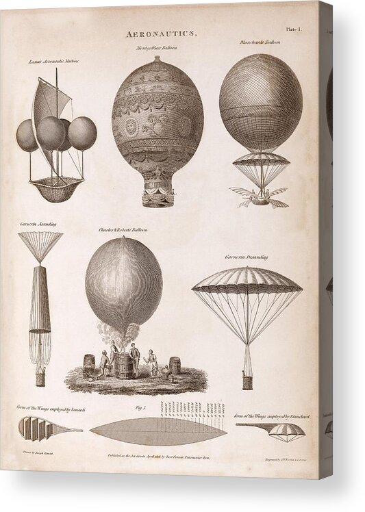 Human Acrylic Print featuring the photograph Early Balloon Designs by Middle Temple Library