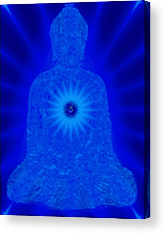 Earth Acrylic Print featuring the painting Earth Buddha by Steve Fields