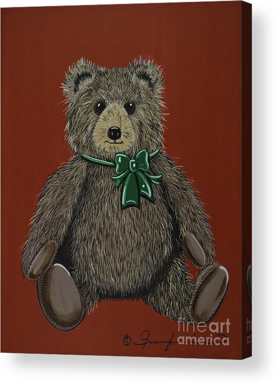 Teddy Bear Acrylic Print featuring the painting Easton's Teddy by Jennifer Lake