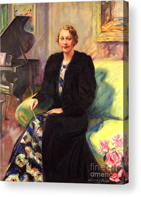 Woman Acrylic Print featuring the painting Ebba Sundstrom - -Maestro 1937 by Art By Tolpo Collection