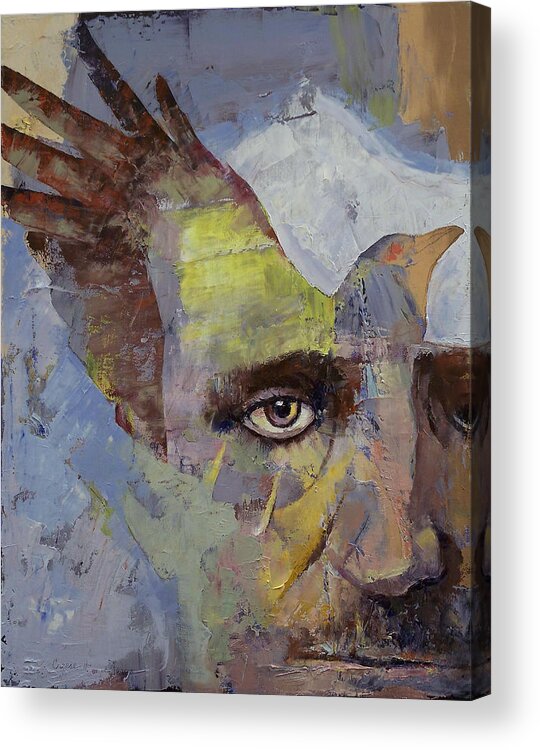 Edgar Allan Poe Acrylic Print featuring the painting Poe by Michael Creese