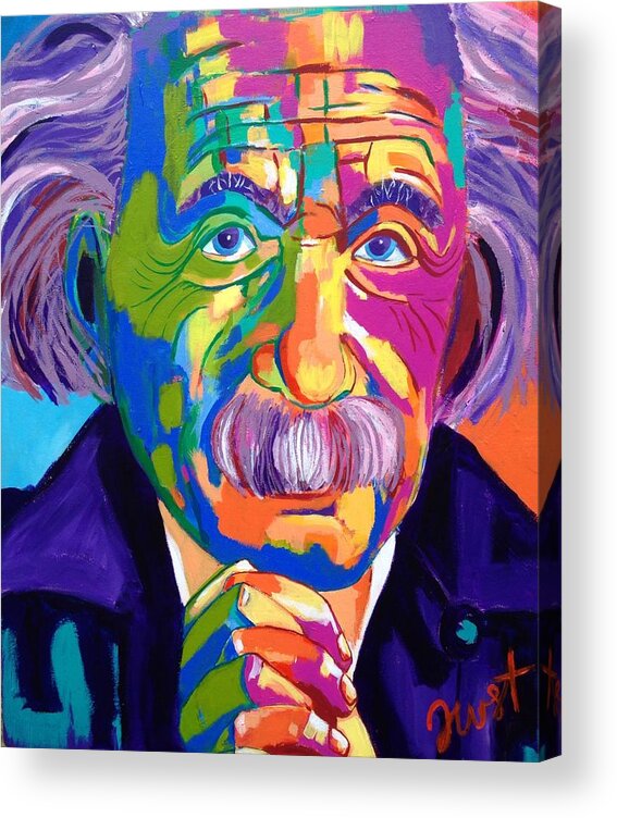 Albert Einstein Acrylic Print featuring the painting Einstein by Janice Westfall