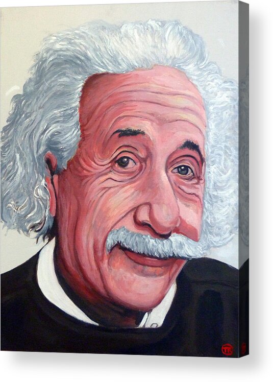 Einstein Acrylic Print featuring the painting Einstein by Tom Roderick
