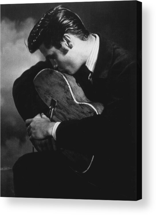 Classic Acrylic Print featuring the photograph Elvis Presley Kisses Guitar by Retro Images Archive