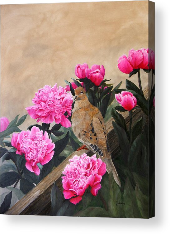 Song Bird Acrylic Print featuring the painting Enchantment by Johanna Lerwick