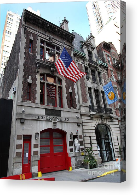 Fdny Acrylic Print featuring the photograph Engine Company 23 FDNY by Steven Spak