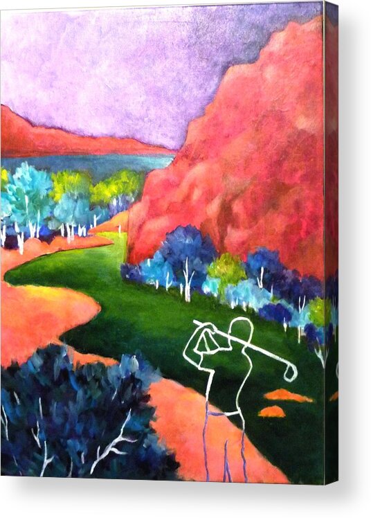 Golf Acrylic Print featuring the painting Euphoria - Golf series by Betty M M Wong