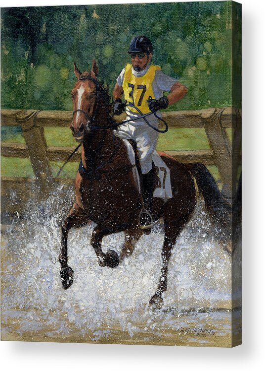 Don Langeneckert Acrylic Print featuring the painting Eventing Horse by Don Langeneckert