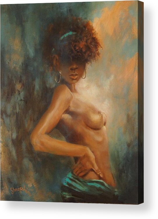 Figure Study Acrylic Print featuring the painting Excuse me? by Tom Shropshire