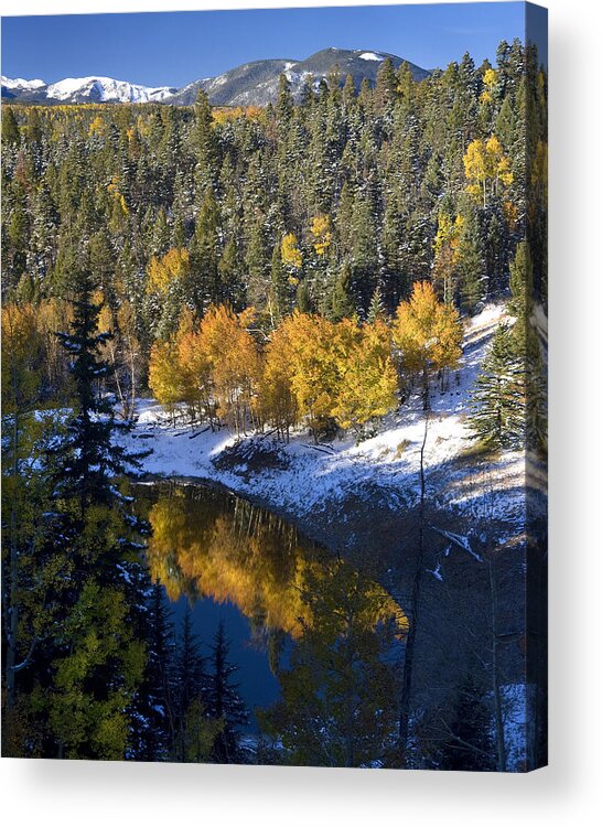 Red River Acrylic Print featuring the photograph Fall Reflections On Bobcat Pass by Ron Weathers