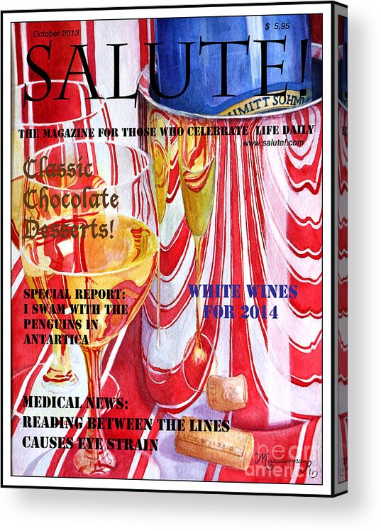 Faux Magazine Cover Acrylic Print featuring the painting Faux Magazine Cover by Mariarosa Rockefeller