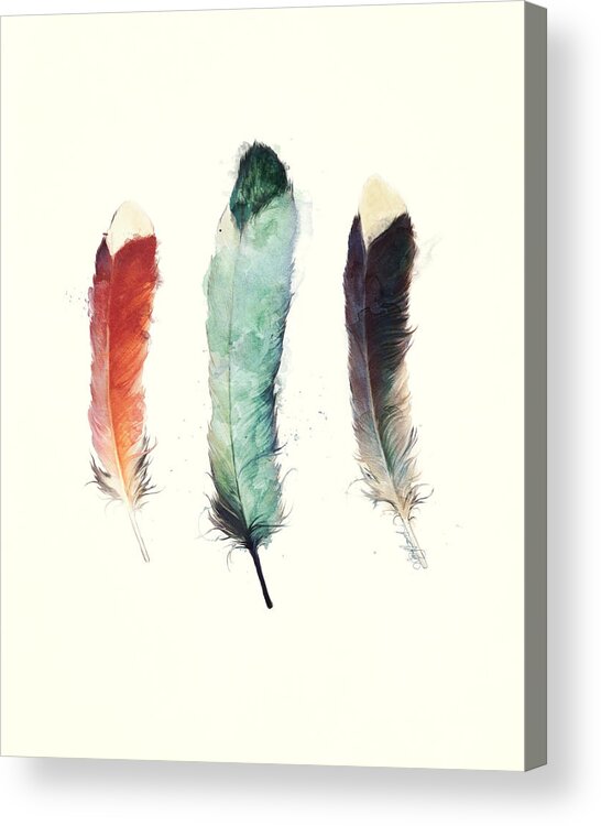 Feathers Acrylic Print featuring the painting Feathers by Amy Hamilton