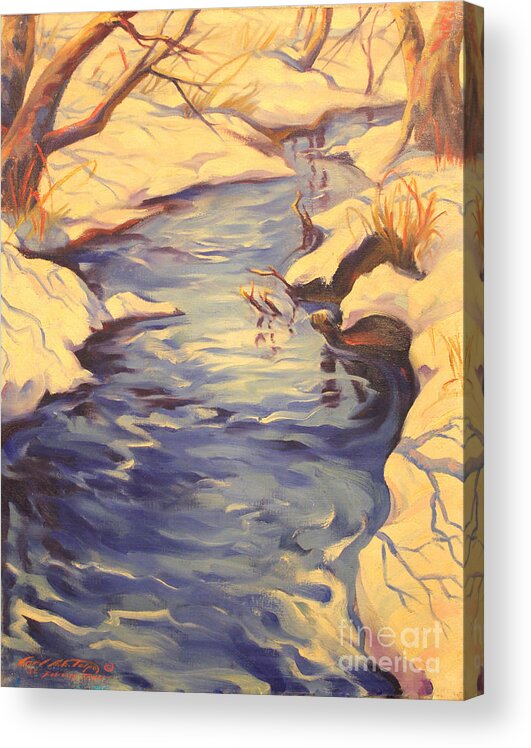 February Acrylic Print featuring the painting February Thaw 1936 by Art By Tolpo Collection