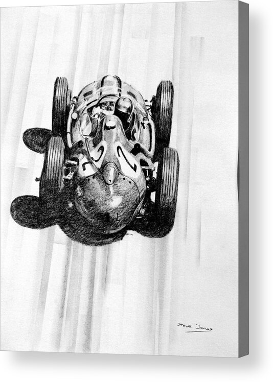 Motorsport Original Print Ferrari Acrylic Print featuring the drawing Ferrari by Steve Jones