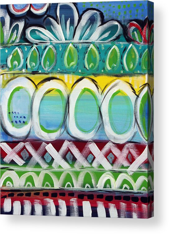 Bold Colors Acrylic Print featuring the painting Fiesta - Colorful Painting by Linda Woods