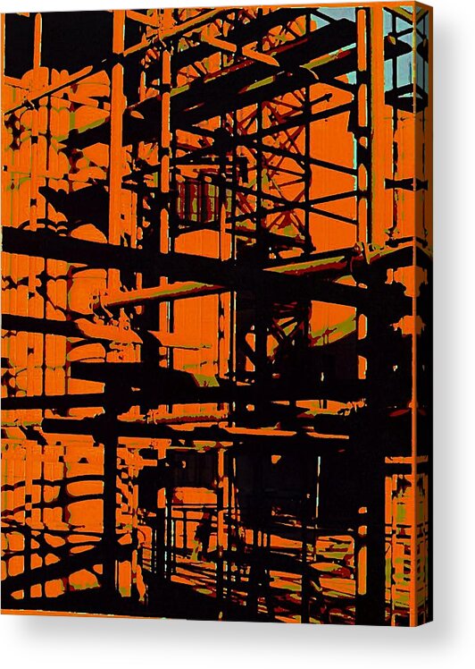 Fine Art Acrylic Print featuring the painting Fine Art Original Digital Pipes Orange Maryland by G Linsenmayer
