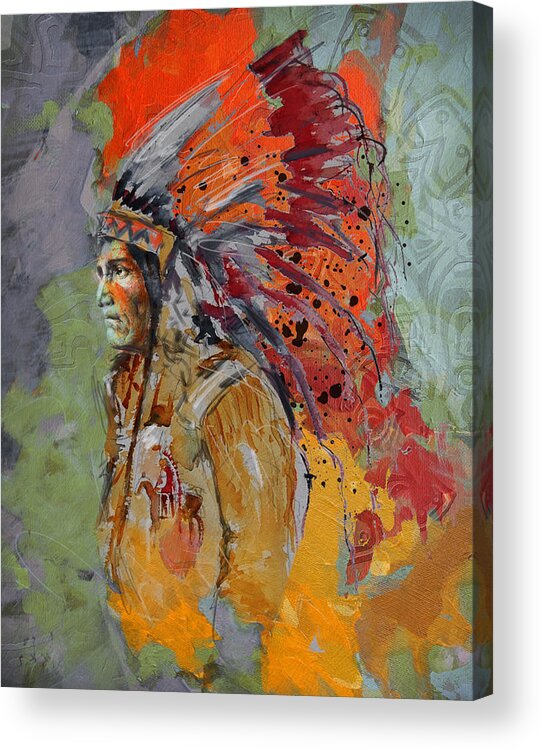 Aboriginals Acrylic Print featuring the painting First Nations 9 B by Corporate Art Task Force