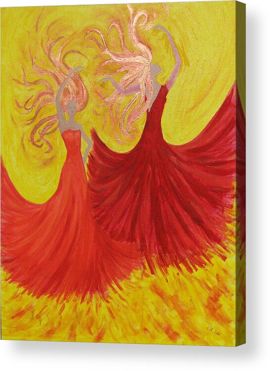 Flamenco Acrylic Print featuring the painting Flamenco by Stephanie Grant