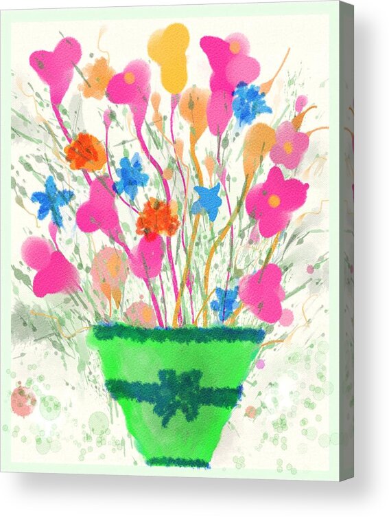 Pink Acrylic Print featuring the digital art Flowers of Spring by Mary M Collins