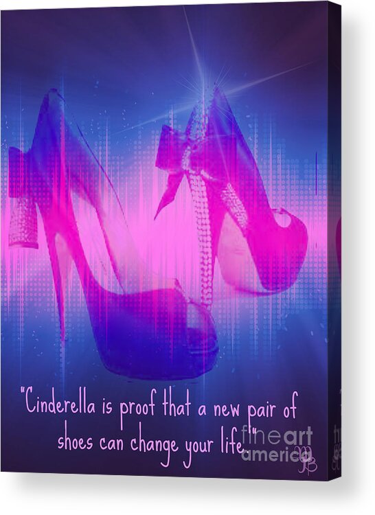 Shoes Acrylic Print featuring the digital art For the Shoe-aholic by Mindy Bench