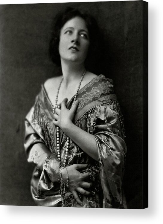 Actress Acrylic Print featuring the photograph Frances Starr Wearing A Satin Dress by Nickolas Muray