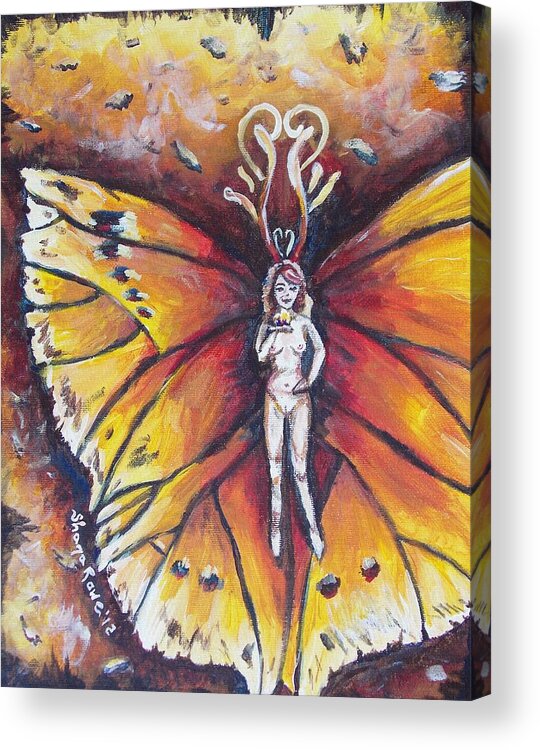 Fire Acrylic Print featuring the painting Free as the Flame by Shana Rowe Jackson