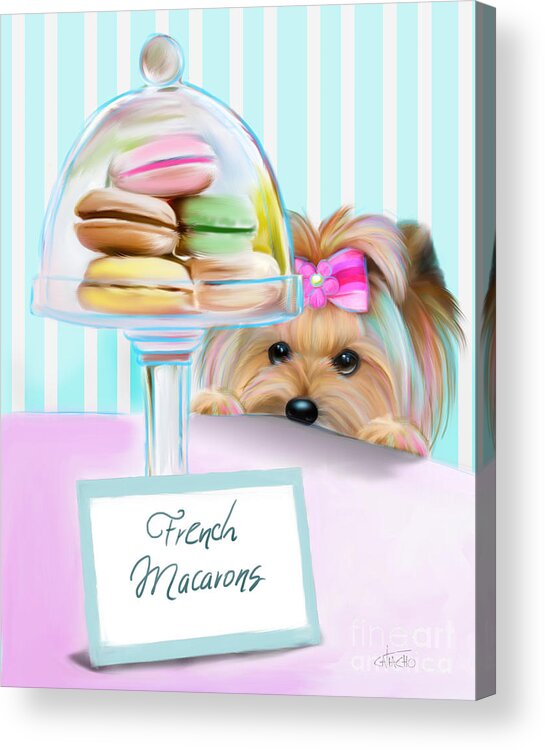 French Acrylic Print featuring the mixed media French Macarons by Catia Lee