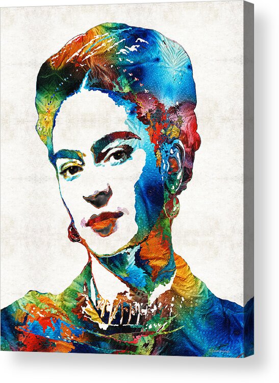 Frida Kahlo Acrylic Print featuring the painting Frida Kahlo Art - Viva La Frida - By Sharon Cummings by Sharon Cummings