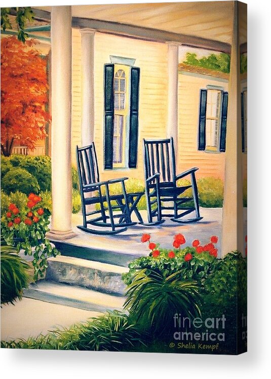 Art Acrylic Print featuring the painting Front Porch by Shelia Kempf