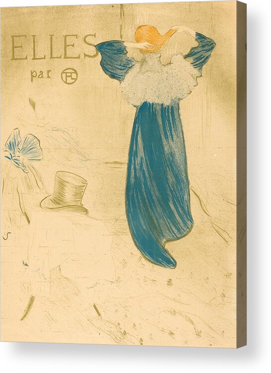 1896 Acrylic Print featuring the painting Frontispiece for Elles by Henri deToulouse-Lautrec