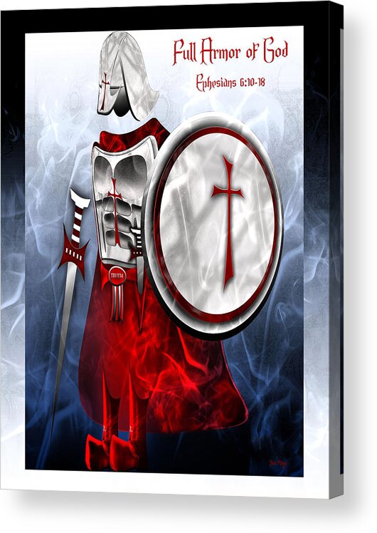 Full Armor Of God Acrylic Print featuring the digital art Full Armor of God by Jennifer Page