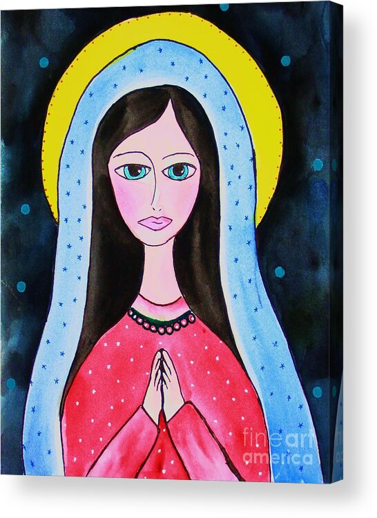 Mary Acrylic Print featuring the painting Full of Grace by Melinda Etzold