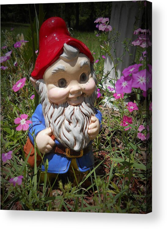 Garden Acrylic Print featuring the photograph Garden Gnome by Judy Hall-Folde