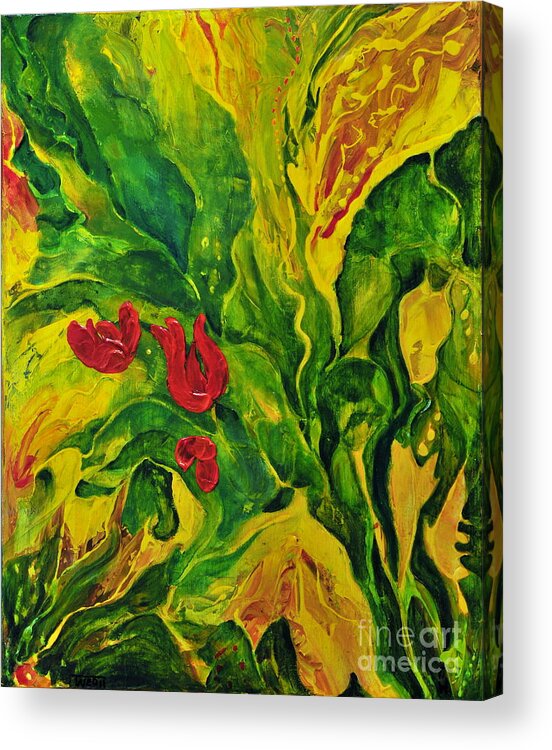 Abstract Acrylic Print featuring the painting GARDEN SERIES no.2 by Teresa Wegrzyn